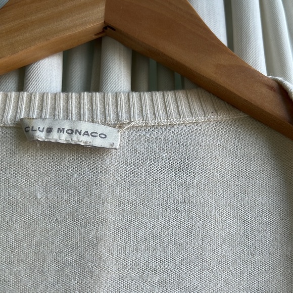 Club Monaco - open wrap cardigan - cream and light grey - Picture 2 of 8
